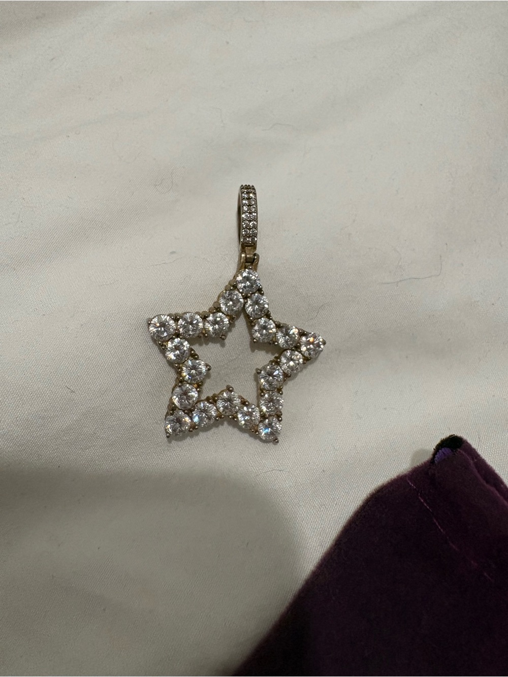 Sparkling Star Pendant Necklace - moisanite gold dipped